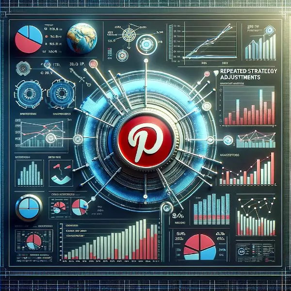 Ein Pinterest-Logo umgeben von verschiedensten Diagrammen